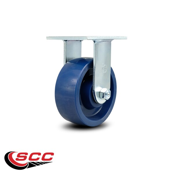 5 Inch Solid Polyurethane Wheel Rigid Caster With Roller Bearing